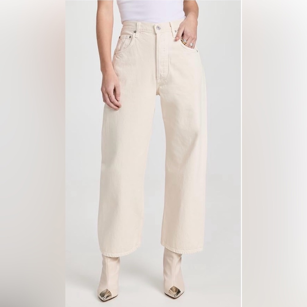Citizens of Humanity Gaucho Jeans Vintage Wide Leg Marzipan Cream Size 32